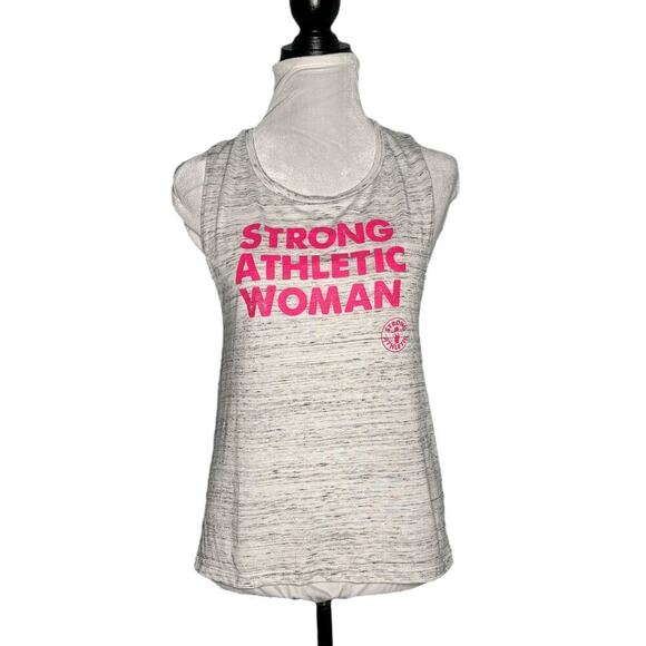Bella Canvas Strong Athletic Woman Tank Heather Gray Pink Size Medium - Picture 1 of 8